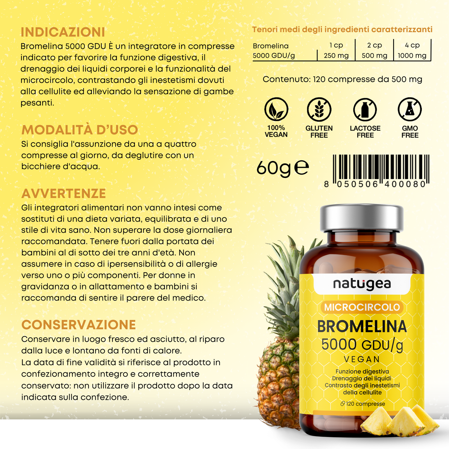 Bromelina forte 5000 GDU/g reali