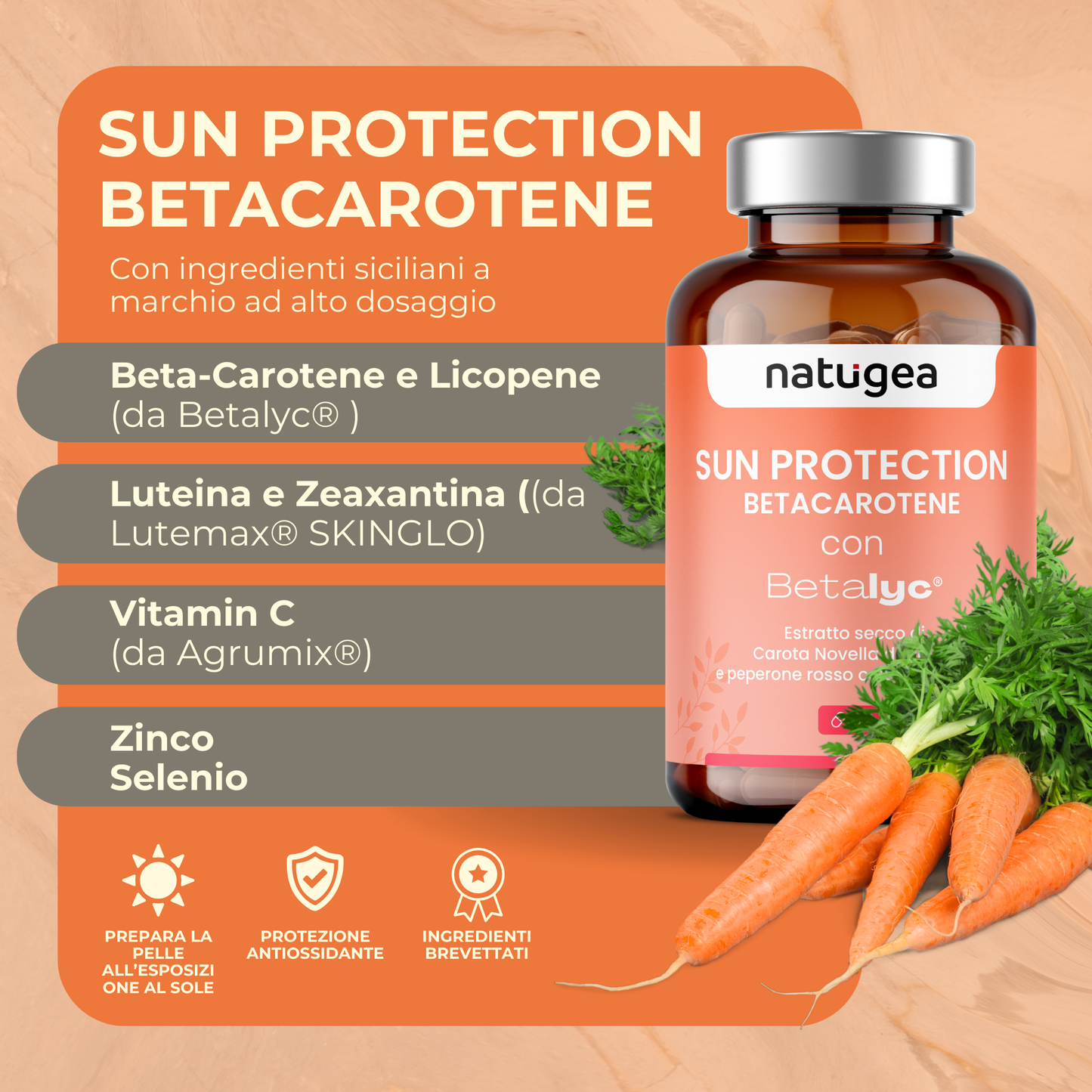 Betacarotene -  Accelleratore abbronzatura
