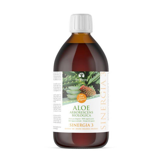 Aloe Arborescens Ricetta Padre Zago Con Succo D'Agave | SINERGIA 3 | 500ml - Biologica
